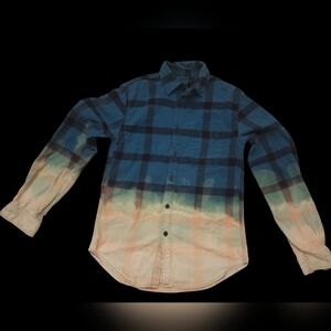 VINTAGE Bleach Dipped Flannel-NO ID TAGS-One of a Kind